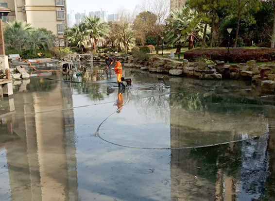 湛河景观池淤泥清理